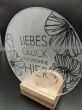Deko Glasaufsteller mit Spruch „Liebes Glück – Ich wohne hier“