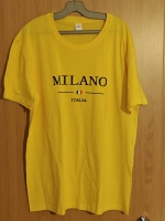 Gelbes T-Shirt 4XL - Milano mit italienischer Flagge
